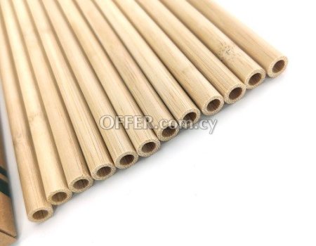 Bamboo Straws 20cm Reusable 12pcs and Cleaning Brush - 5