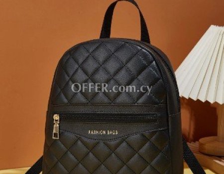 Quilted Letter Graphic Classic Backpack - 6