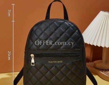 Quilted Letter Graphic Classic Backpack - 4