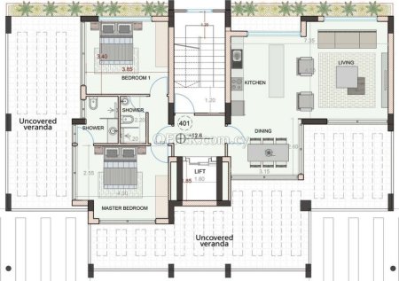 New For Sale €455,000 Apartment 2 bedrooms, Whole Floor Retiré, top floor, Paphos - 6