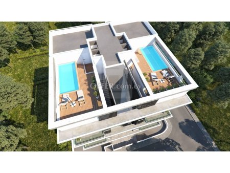 2 1 bedroom Penthouse with private roof garden and swimming pool in a high standard building in the best location of Limassol