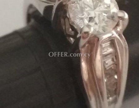 14K white gold ring real diamond 1 Karat 6.3mm 4.3 gram - 2