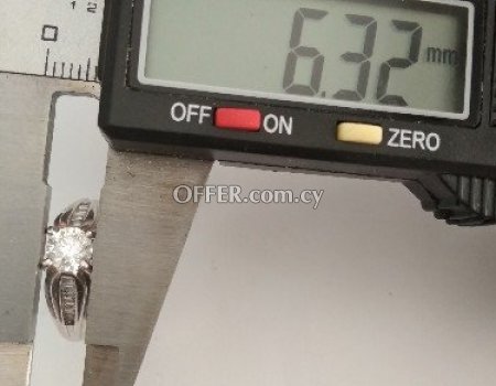 14K white gold ring real diamond 1 Karat 6.3mm 4.3 gram - 1