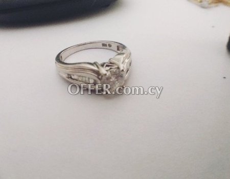 14K white gold ring real diamond 1 Karat 6.3mm 4.3 gram - 4