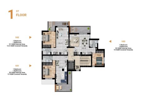 New one bedroom apartment with roof garden in Zakaki area near the New Casino - 5
