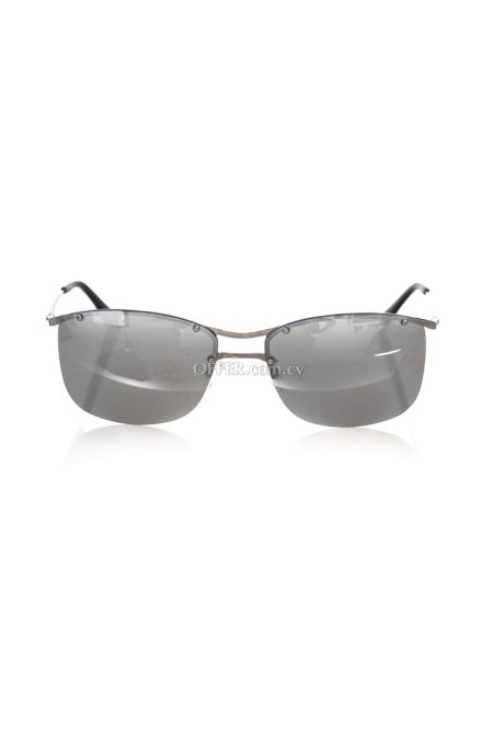 Frankie Morello Silver Metallic Men Sunglass