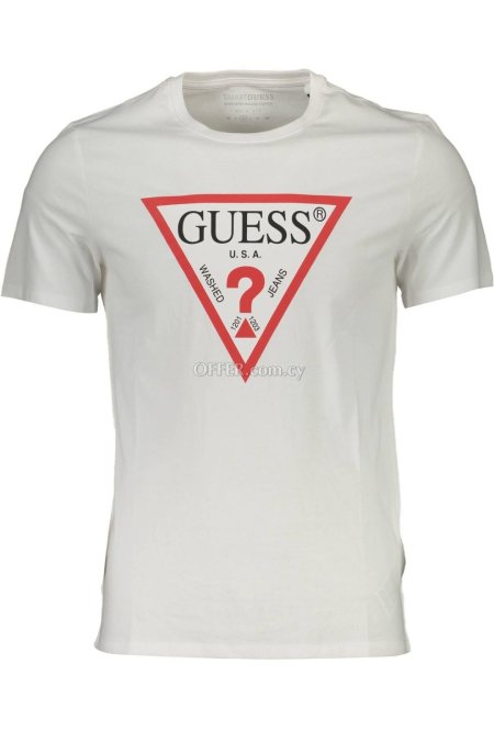 Guess Jeans White Cotton Men T-Shirt