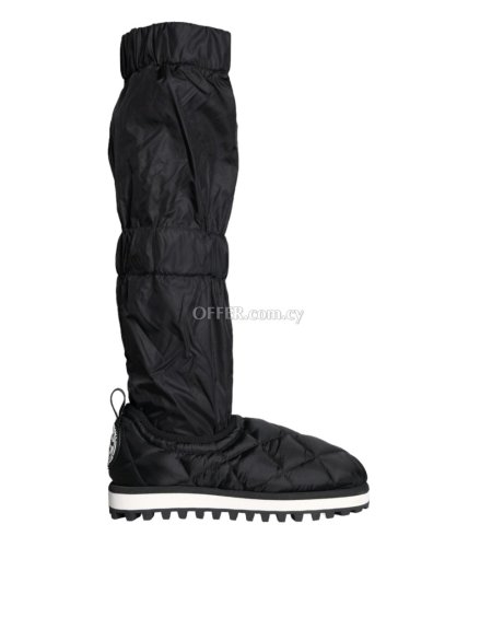 Dolce & Gabbana Black Quilted High Top Boots Sneakers Shoes