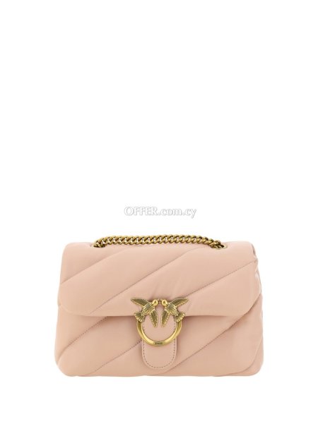 PINKO Elegant Light Pink Quilted Shoulder Bag