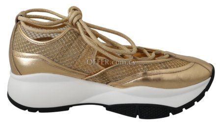 Jimmy Choo Golden Glamour Mesh Leather Sneakers