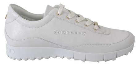 Jimmy Choo Elegant White Leather Sneakers