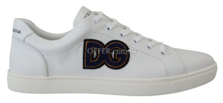 Dolce & Gabbana Elegant White Leather Men's Sneakers