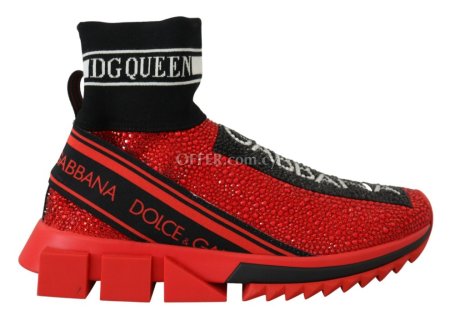 Dolce & Gabbana Exquisite Red Sorrento Slip-On Sneakers