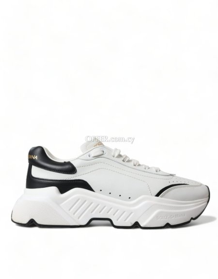 Dolce & Gabbana Chic Black & White Daymaster Leather Sneakers