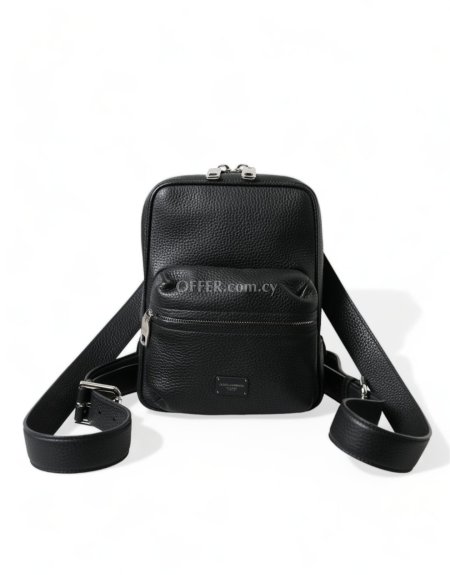 Dolce & Gabbana Chic Black Calf Leather Small Backpack