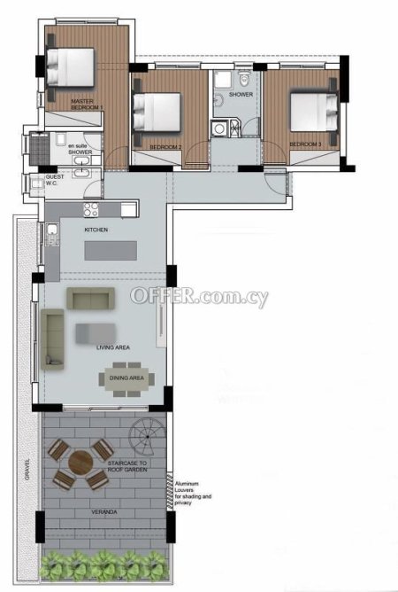 Apartment (Penthouse) in Potamos Germasoyias, Limassol for Sale