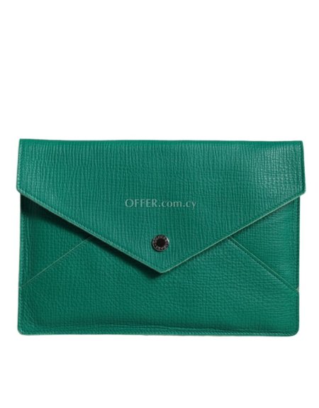 Dolce & Gabbana Green Leather Handbag Clutch Mini Purse Pouch Tablet Case