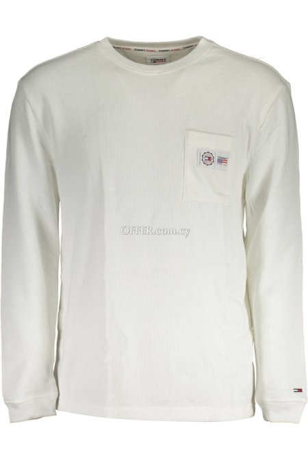 Tommy Hilfiger White Cotton Men Sweater