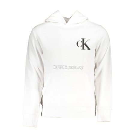 Calvin Klein Elevated Fleece Hooded Sweatshirt in White