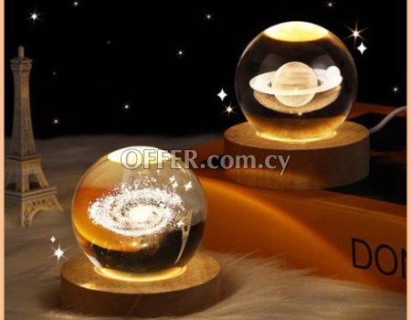 Light Up Your Nights: USB LED Galaxy Crystal Ball Lamp for Dreamy Ambience