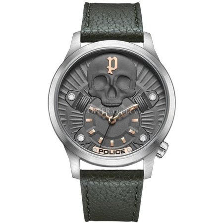 Police Green Leather Watch