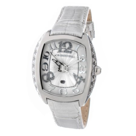 Chronotech Silver Leather Watch