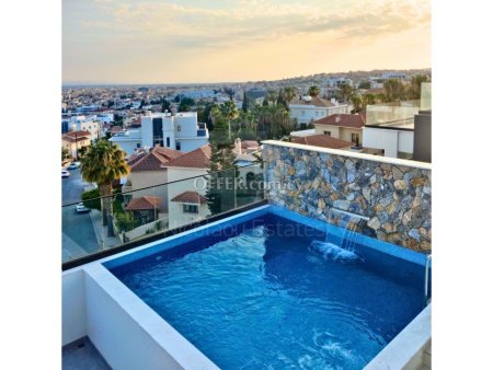 Brand new luxury 3 bedroom whole floor penthouse apartment with a private swimming pool in Agios Athanasios