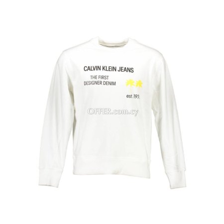 Calvin Klein White Cotton Men Sweater