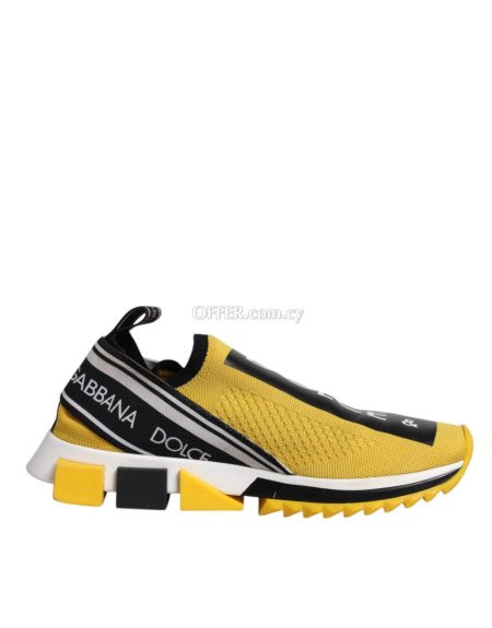 Dolce & Gabbana Yellow Black Slip On Sorrento Sneaker Shoes