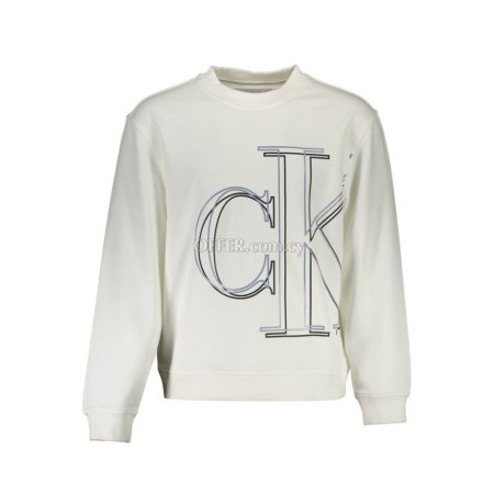 Calvin Klein White Cotton Men Sweater